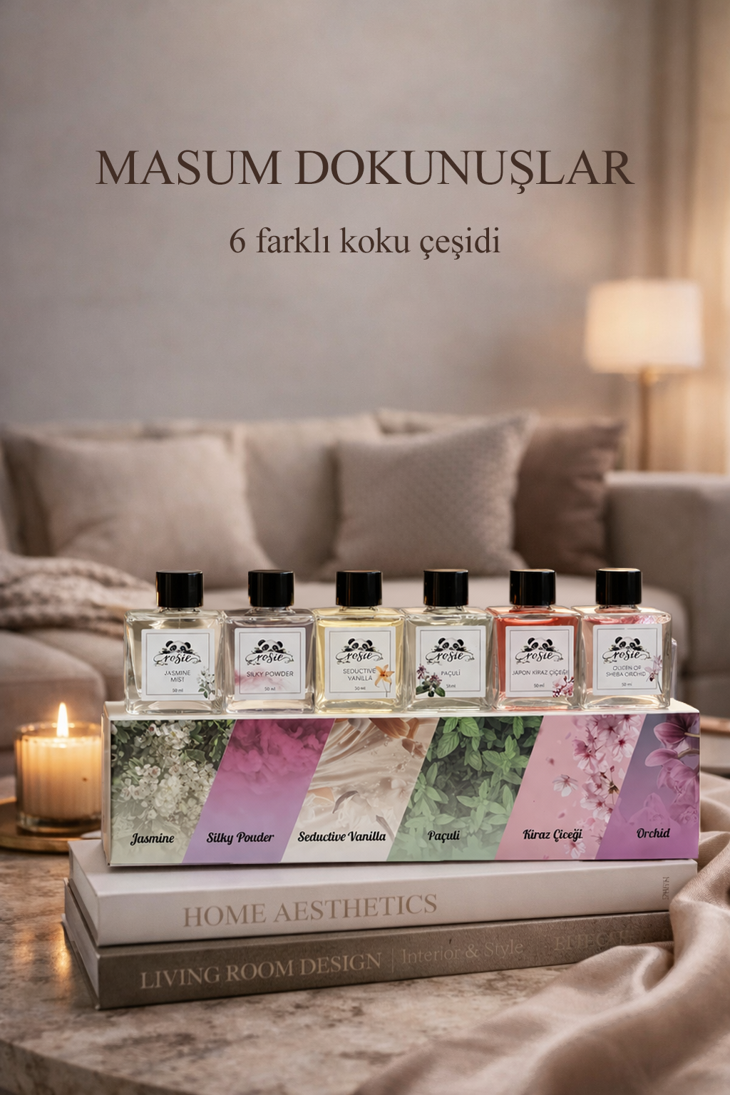 Rosie Masum Dokunuşlar – 6’lı Çubuklu Oda Kokusu Hediye Seti