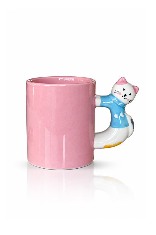 3D Pembe Kupa Kedi Kulplu 410 ml