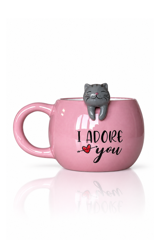 Kedi Figürlü 3D Seramik Kupa 350 ml