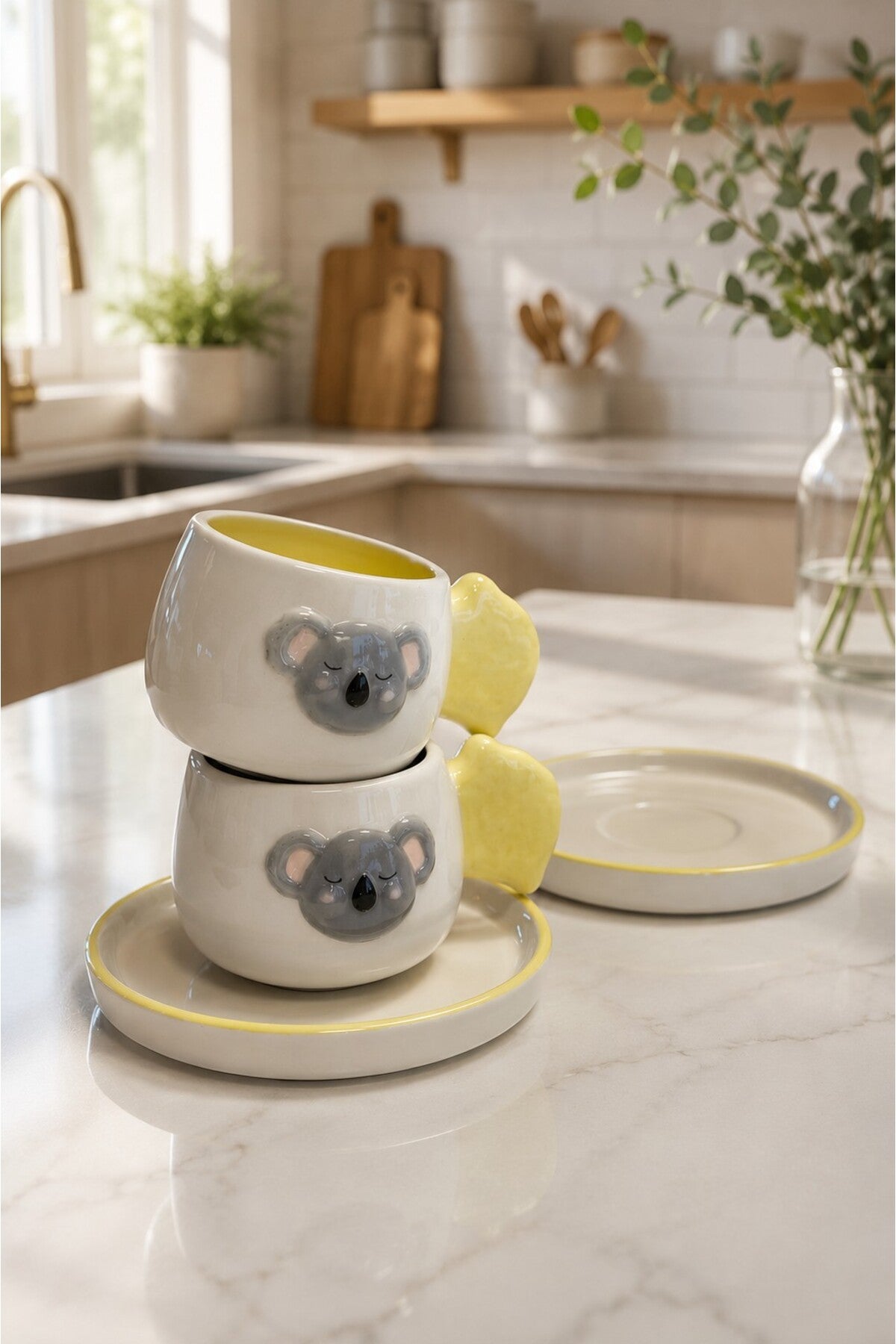 Koala Desenli 2'li Kahve Fincanı 140 ml
