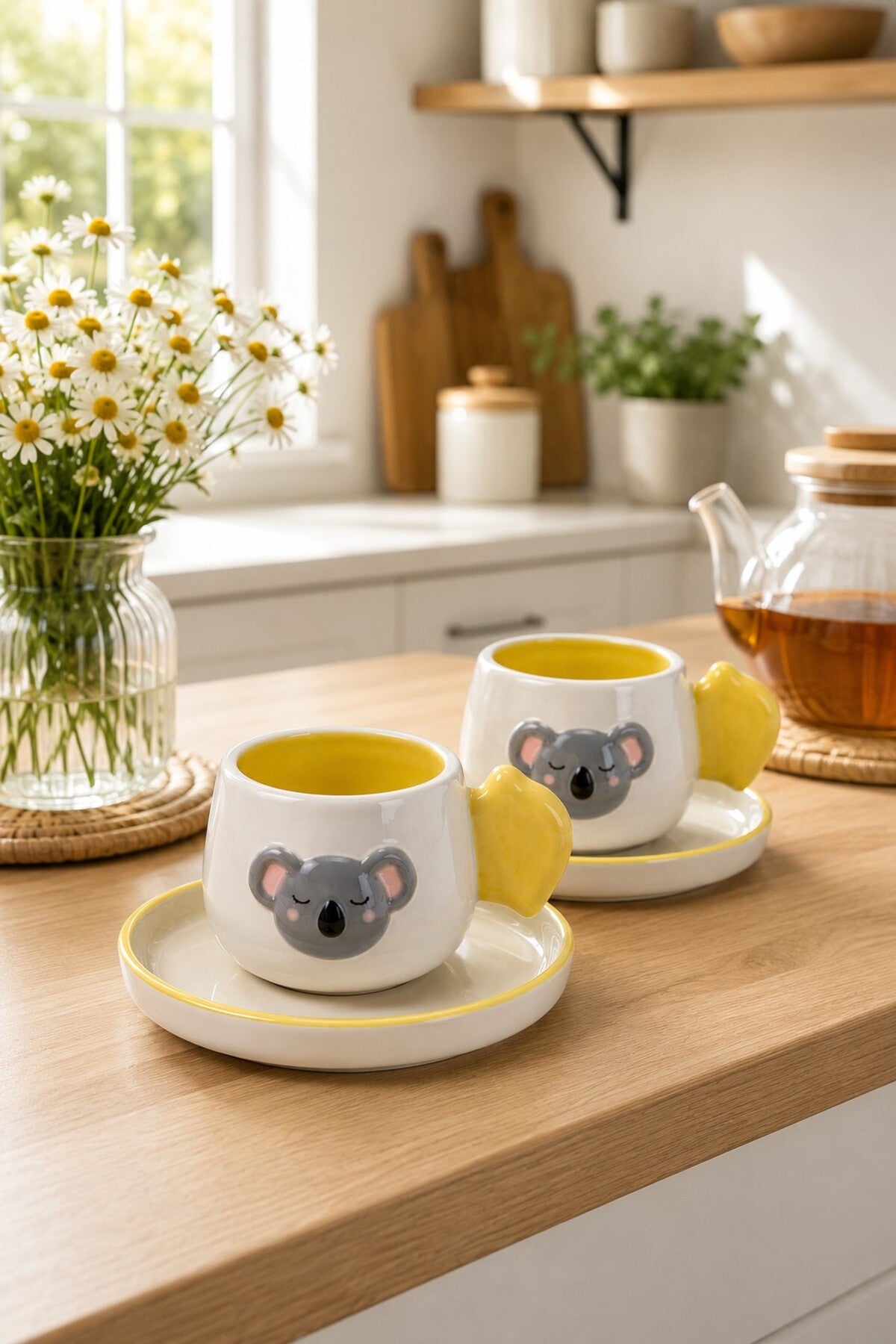 Koala Desenli 2'li Kahve Fincanı 140 ml