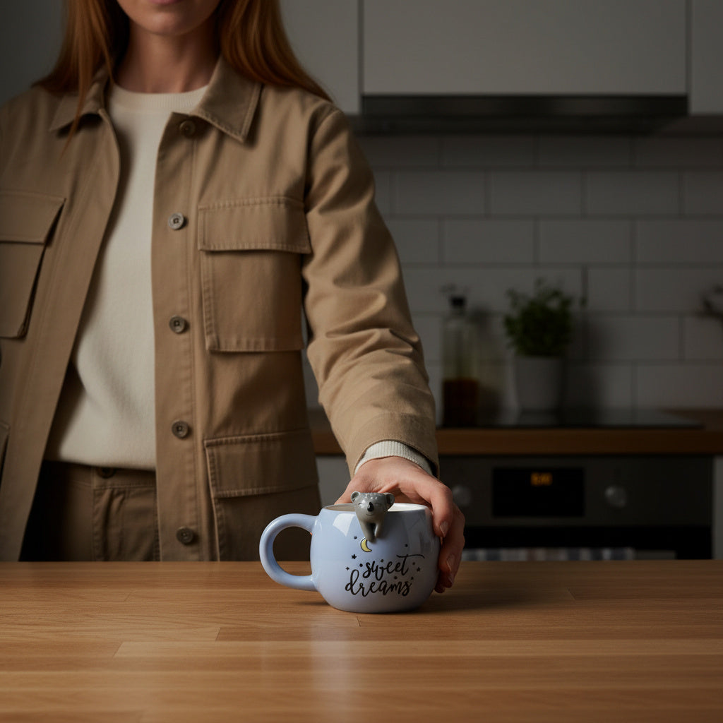 Koala Figürlü 3D Seramik Kupa 350 ml