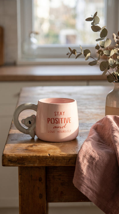 Koala Figürlü Dolomite Kupa Mug, 400 ml