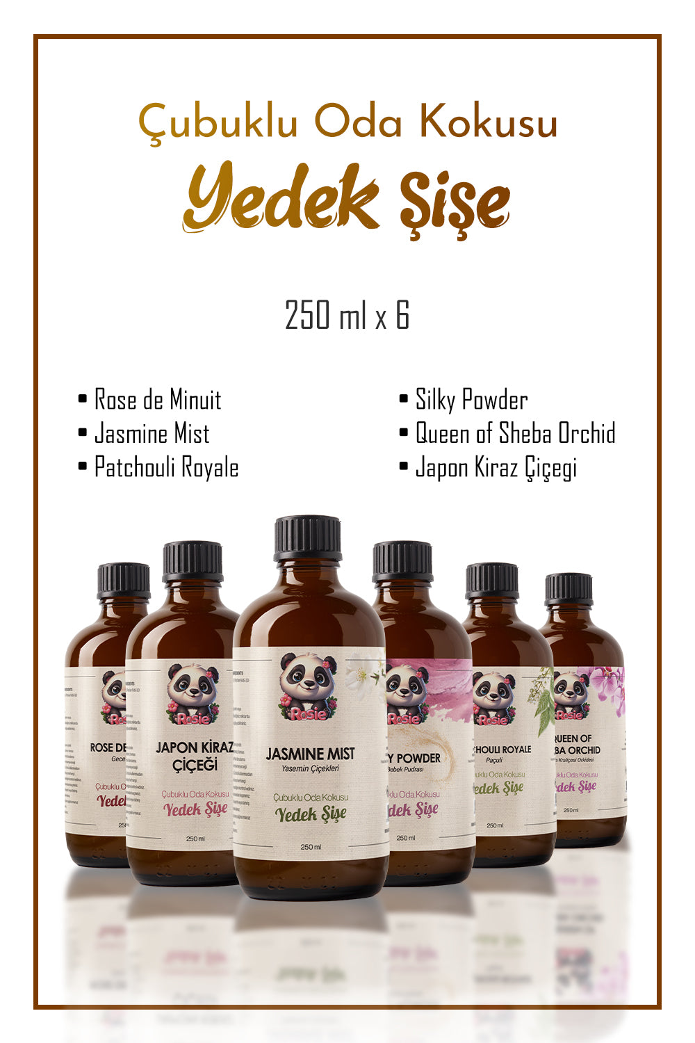 Rosie Amazon Ferahlığı 6'lı Yedek Şişe Çubuklu Oda Kokusu Serisi 250 ml