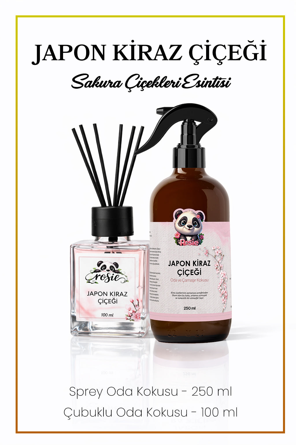 Rosie Japon Kiraz Çiçeği 250 ml Sprey + 100 ml Çubuklu Oda Kokusu Serisi