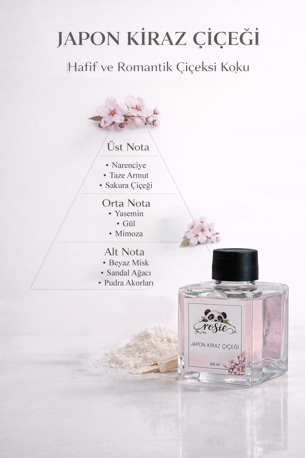 Rosie Japon Kiraz Çiçeği 250 ml Sprey + 100 ml Çubuklu Oda Kokusu Serisi