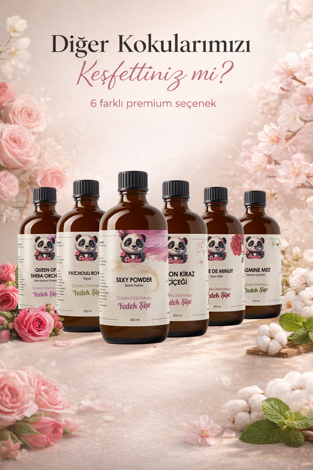 Rosie Jasmine Mist Çubuklu Oda Kokusu Yedek Şişe 250 ml – Reed Diffuser Refill