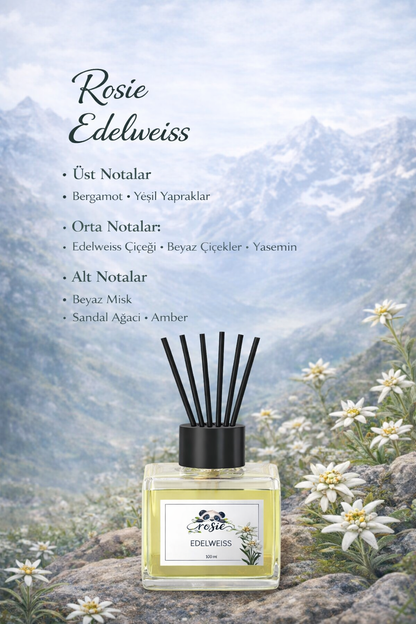 Rosie Edelweiss Çiçeği Çubuklu Oda Kokusu - Doğanın En Nadir Çiçeğinin Zarafeti