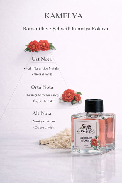 3'lü Middlemist Red Camellia Çubuklu Oda Kokusu 100 ml