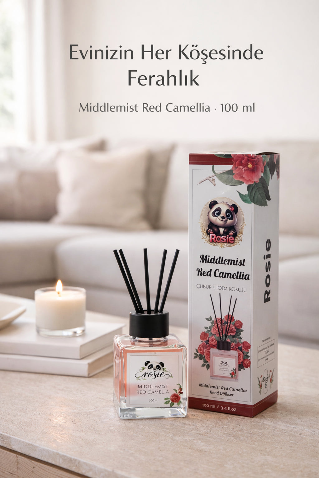 3'lü Middlemist Red Camellia Çubuklu Oda Kokusu 100 ml