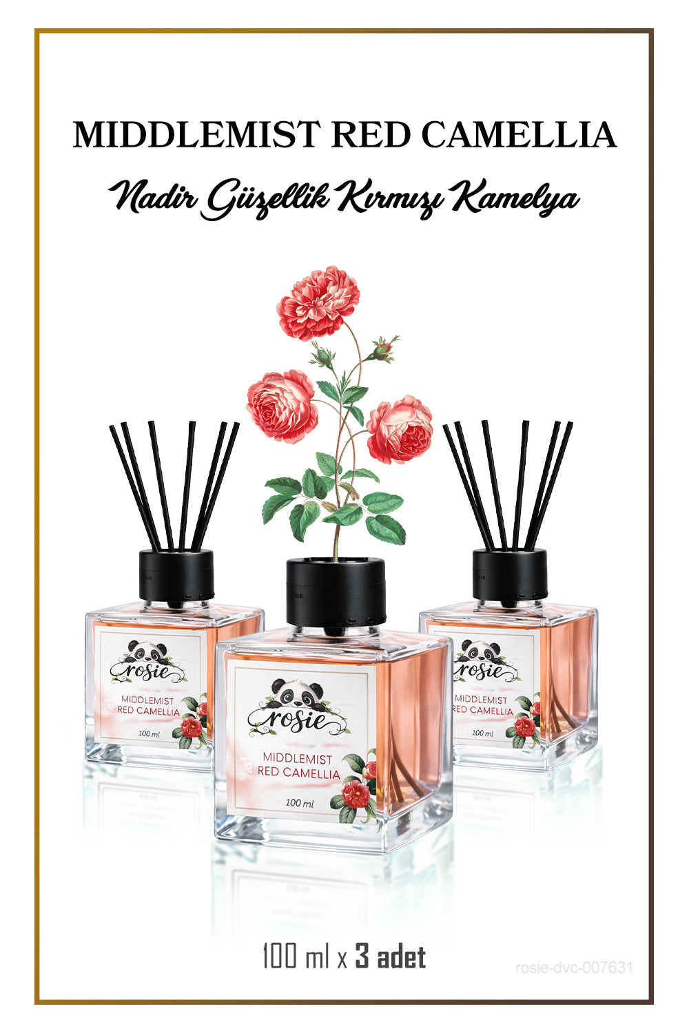3'lü Middlemist Red Camellia Çubuklu Oda Kokusu 100 ml