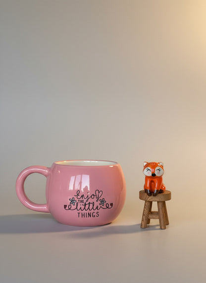 Tilki Figürlü 3D Seramik Kupa 350 ml