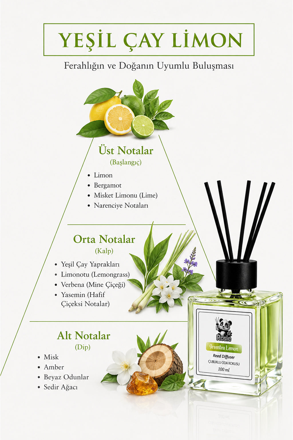 Yeşilçay Limon Çubuklu Oda Kokusu 100 ml