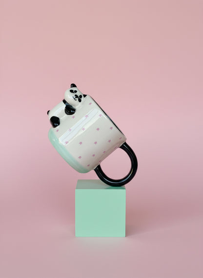 Yıldız Desenli Kupa Panda Figürlü 425 ml
